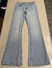 Vtg Abercrombie 1892 Jeans Girls 14 Slim Flare Leg Light Wash Denim Distressed