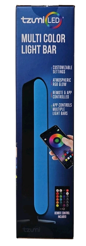 Tzumi Illumalight RGB LED Light Bar with Remote - Black (6788WM) New Sealed - Image 2 of 4