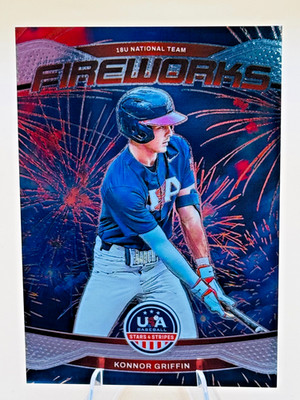 2026 Panini Stars & Stripes Prizm USA Baseball #22 Konnor Griffin Fireworks