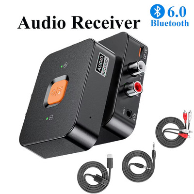 Bluetooth 6.0 Wireless Empfänger Sender Receiver Stereo Audio AUX RCA Adapter
