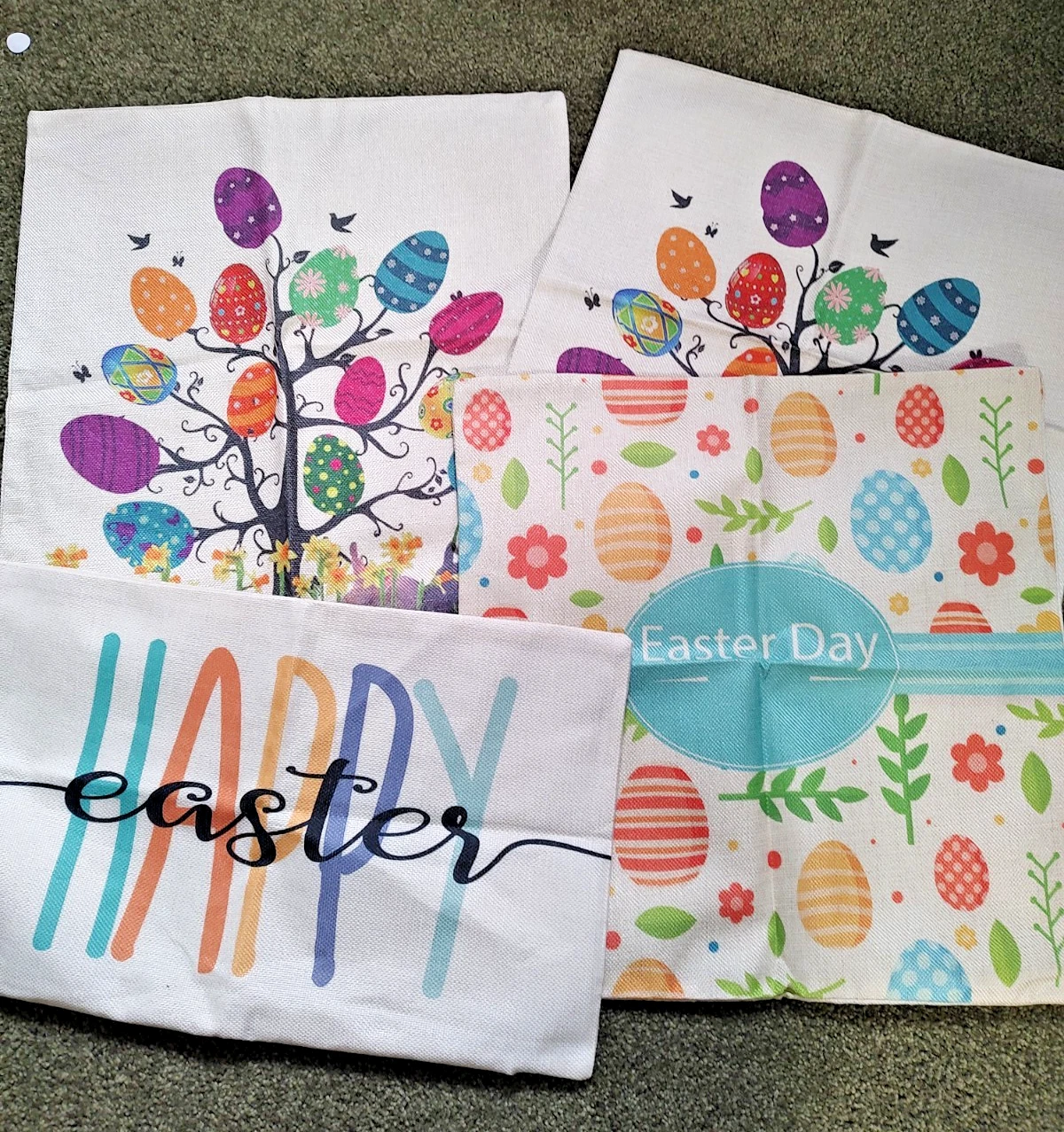 Lot of 4 Easter Egg Throw Pillow Cases Covers Never Used 17" x 17" & 19" x 11"
Opens in a new window