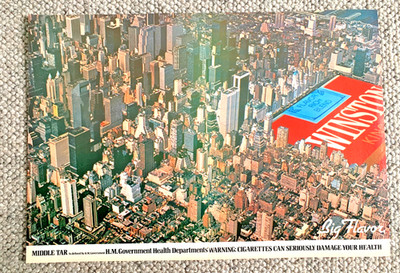 WINSTON - RAHMENBARES ORIGINAL SAMMLERSTÜCK KLASSISCHE TABAK ZIGARETTENWERBUNG