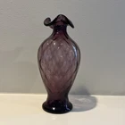 VINTAGE FENTON PURPLE AMETHYST MELON VASE 8”