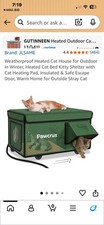 Open Box- Weatherproof Heated Outdoor Cat House with Heating Pad Escape Door