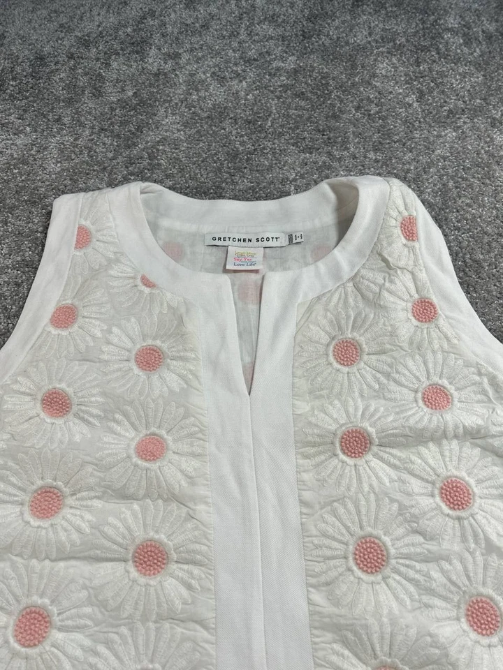 Vestido Gretchen Scott para mujer grande blanco rosa algodón * Foto 2 de 4