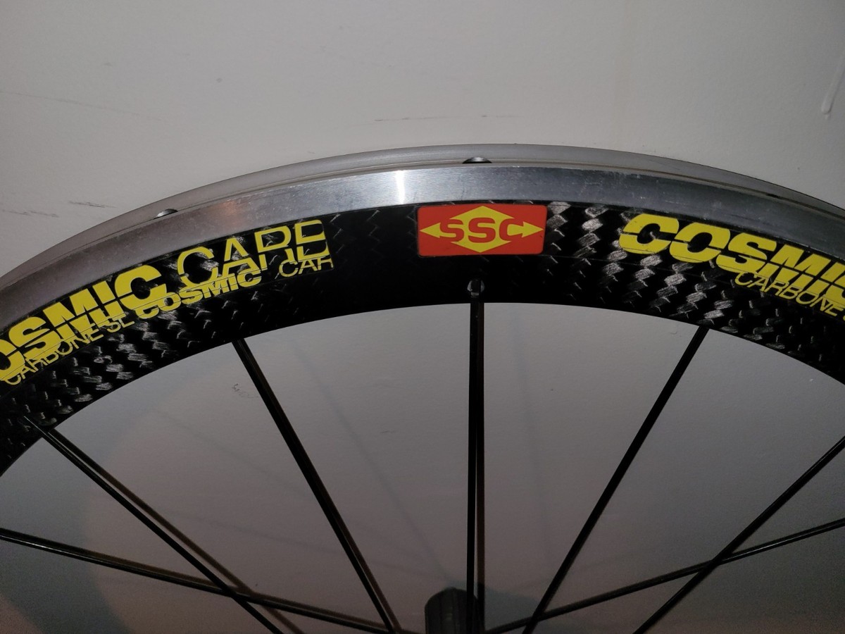 NEW MAVIC COSMIC CARBONE SL SSC 20H TUBULAR ON USED REAR MAVIC HUB