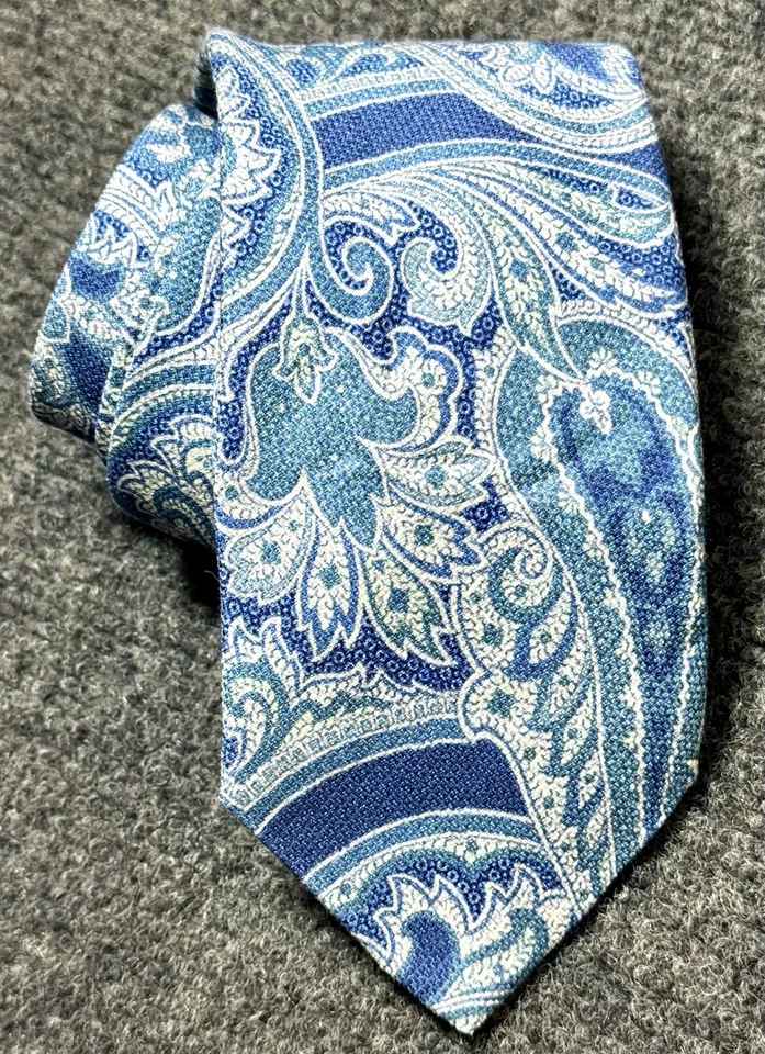 ¡NUEVO CON ETIQUETAS! Corbata DAVID DONAHUE $135 100 % seda italiana - hecha a mano en EE. UU. - cachemira texturizada Foto 2 de 4