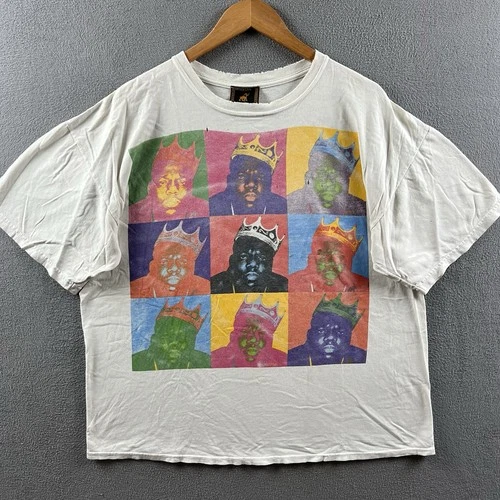 Notorious BIG Shirt Mens XL White Distressed Andy Wa Vintage vintage concert t-shirt, vintage, size XL, single stitch, B+ condition