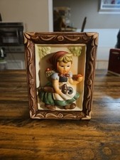 Sanmyro Japan Porcelain Planter / Girl Picnic motif Vintage