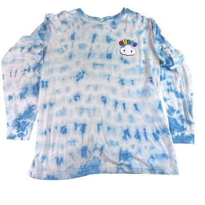 Guess x J Balvin Arcoiris Shirt Mens Large Blue Tie Dye Long Sleeve 2019 Tour