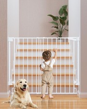 34" Extra Tall No Bottom Bar Baby Gate for Stairs, Wall Mounted Dog Gate Indo...