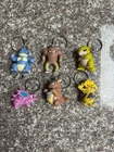 Vintage Pokemon Toy Keychain Burger King 1999 LOT 6 Pc With Keychain Guide