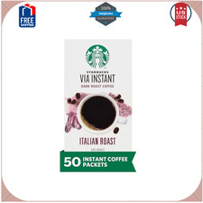 Starbucks VIA Instant Coffee Italian Roast Dark 100 Arabica, 50 Packets