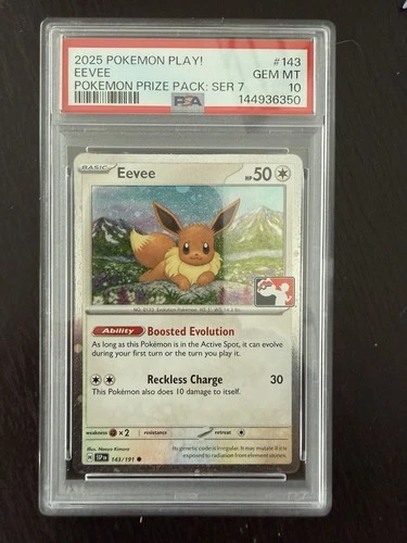 2025 Pokemon Play! Pokemon Prize Pack SER 7 #143 Eevee PSA 10 GEM MINT