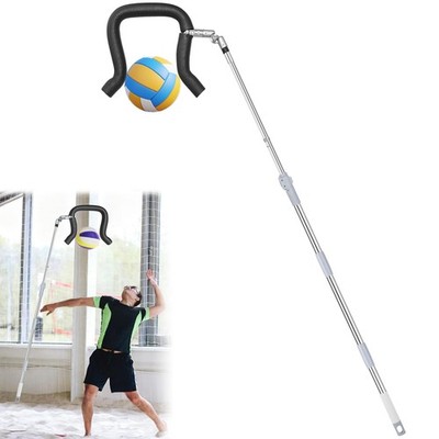 Volleyball Spike Trainer, Telescopic 63''77'' Height w/ Question Mark Hook  Dur...