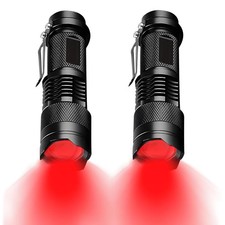 High Power 2 Pack Red Flashlights, Red LED Flashlight 3 Modes High Lumens LED...