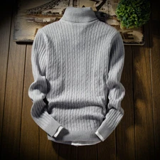 Autumn Men Turtleneck Pullover Knitted Sweater Korean Slim Bottom Sweater