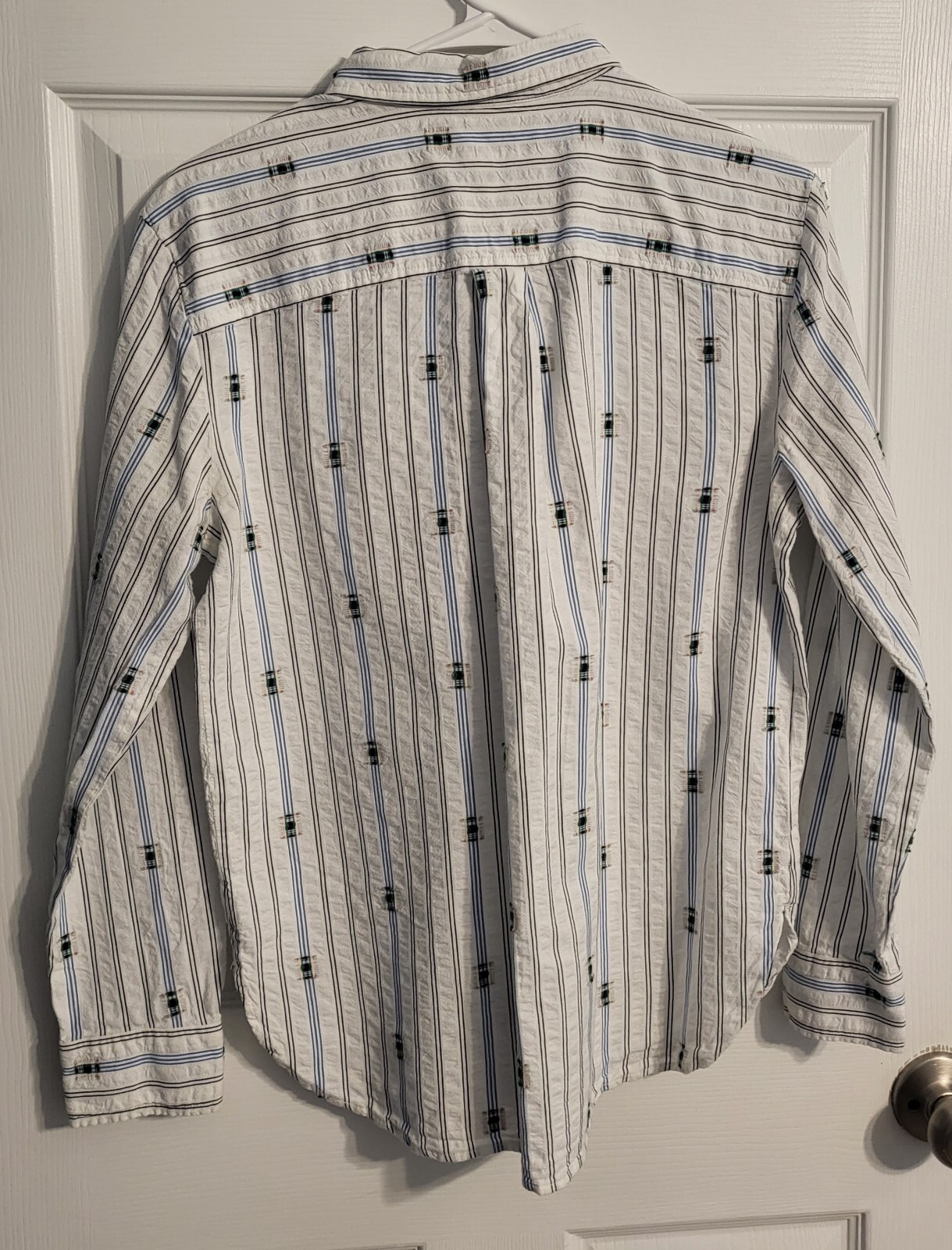 Loft Pinstripe Women's Mini Patchwork Button Up L… - image 2