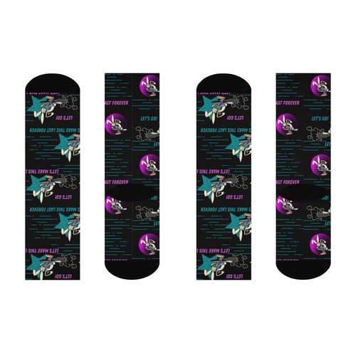 Blink182 Socks Men Women 1 Size Cushioned Black Pink Aqua Bunny blink-182 - Picture 4 of 7