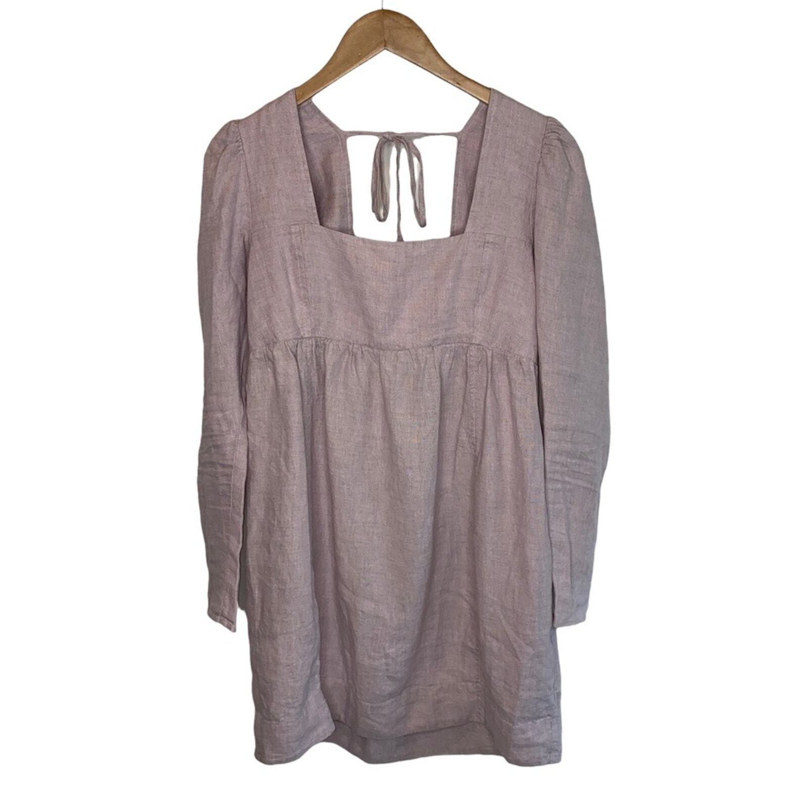 GANNI Lilac Hemp Babydoll Mini Dress image 5