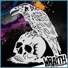 Skull Raven 2 - Reusable Airbrush Stencil Template