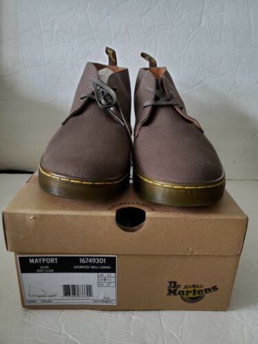 NEW Dr. Martens Mayport Men's Size 13 Canvas Air Wair Boots Doc Olive but Brown - Afbeelding 1 van 11