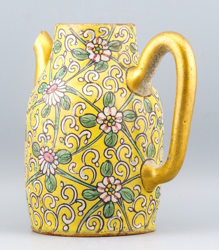 Chinese Yixing Teapot Enamel Yellow Gilt Marks Zhang Cheng 張成造 Qing 19th Century - Picture 3 of 10