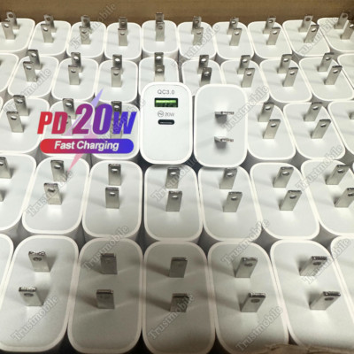 For iPhone iPad Android PD 20W Type C USB C Power Adapter Fast Charger Block Lot
