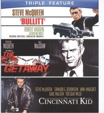No Disc ORIGINAL COVER ART Bullitt Getaway Cincinnati Kid 2012 Blu-ray Cover 