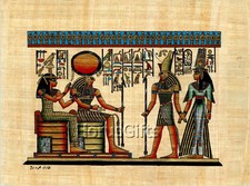 **Rare** Genuine Hand Painted Authentic Egyptian Papyrus (Ra, Nefertari, Horus)
