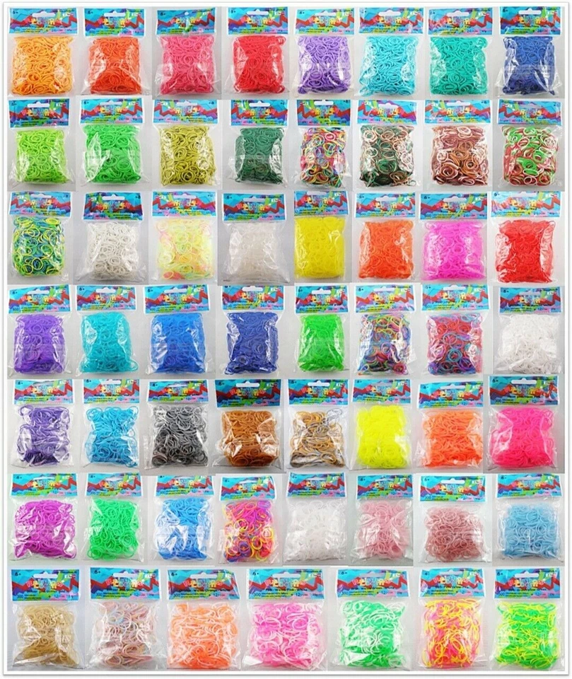 Original Rainbow Loom Gummibänder Opaque Jelly Mix Metallic Glitzer Zweifarbig