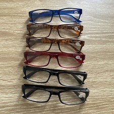 Reading Glasses Mens Womens Readers 6 PACK Square Frame Unisex Style Specs NEW