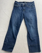 Joes Jeans Elma Blue Cropped False Cuffed Denim Pants Stretch Womens 28 30x23.5