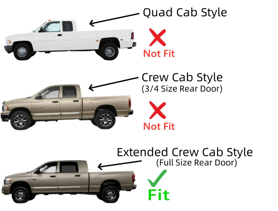 Se adapta a Dodge Ram 4D Ext doble/mega cabina lado del conductor puerta trasera izquierda ventana vidrio Foto 3 de 4