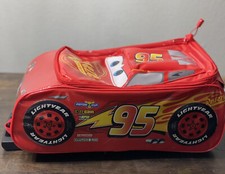 Disney Cars Lightning Mcqueen Kids Wheeled Rolling Suitcase Handle