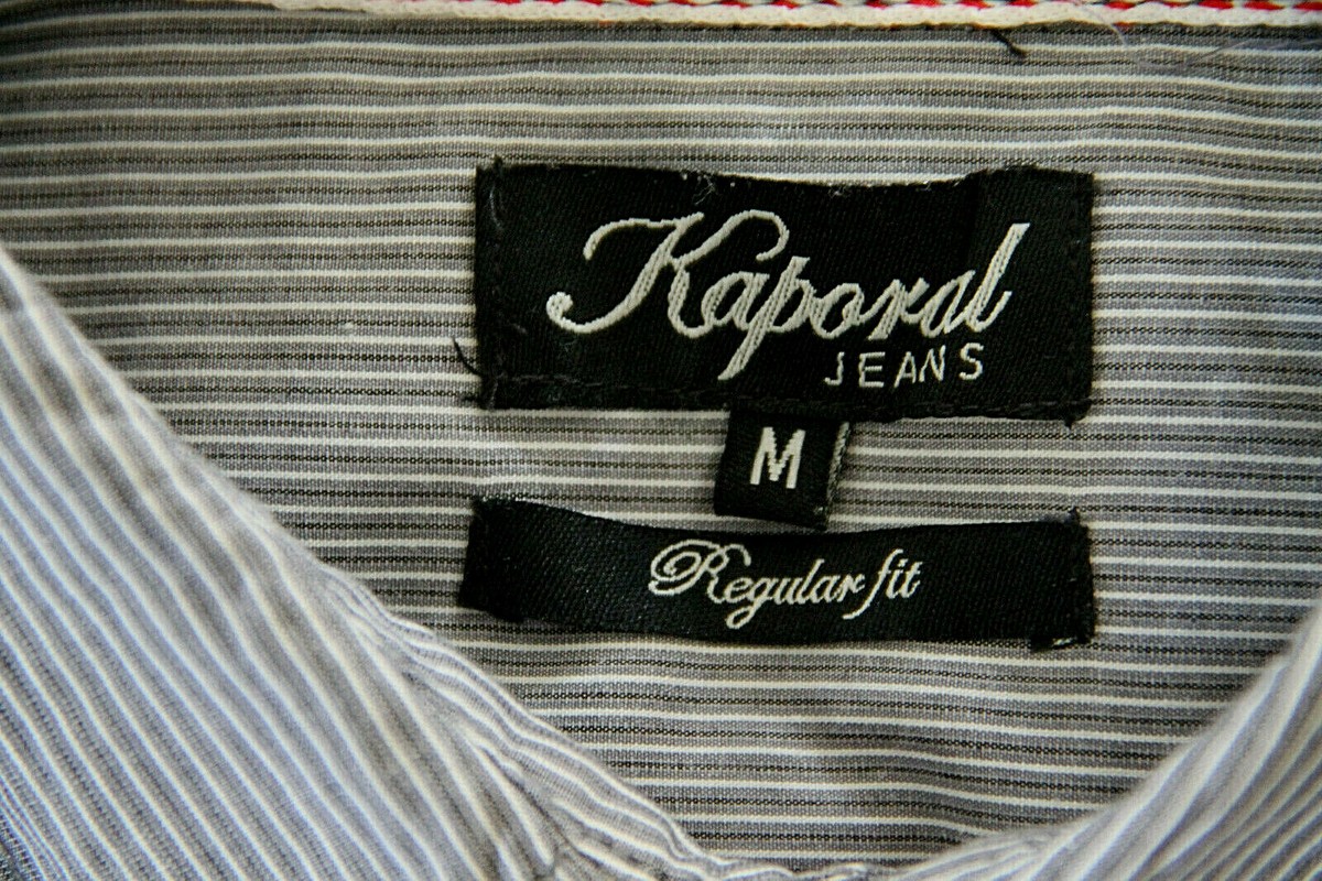 Chemise Homme Kaporal Beige Rayée Crème - Taille M, Coton, état Quasi Neuf