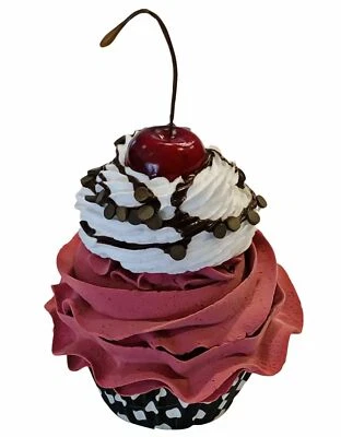DEZICAKES Fake Cupcake Artificial Food Red Wine Cupcake