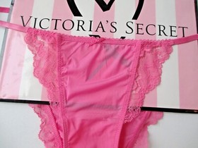 VICTORIA SECRET DREAM ANGELS Mini String Bikini Panty M Pink NWT Lace Trim VS