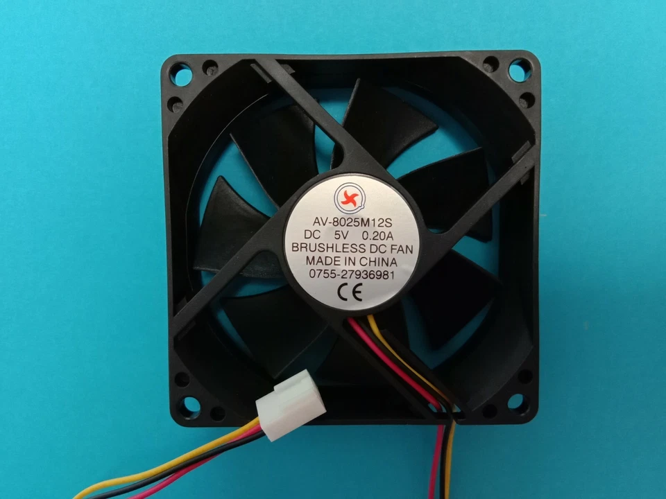 1 pcs Brushless DC Cooling Fan 5V 8025S 7 Blades 80x80x25mm 3pin Sleeve Bearing - Image 2 of 4