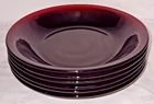 Six (6) Vintage Anchor Hocking Royal Ruby Red Coupe Soup/Salad Bowls - 7 1/2"