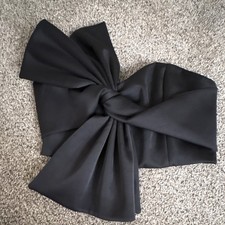 Women's Black Strapless Solid Bustier Corset Top Bow Accent Front Zip Closure