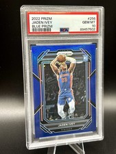 2022-23 Panini Prizm - Jaden Ivey #256 Blue Prizm /99 (RC) PSA 10