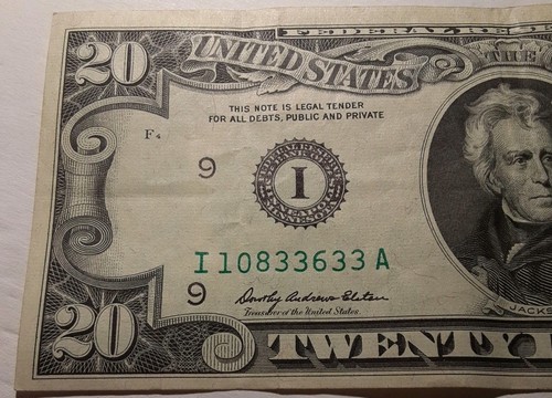 1969 20 Dollar Bill Minneapolis Minnesota I 10833633 A Circulated Authentic - Picture 7 of 24