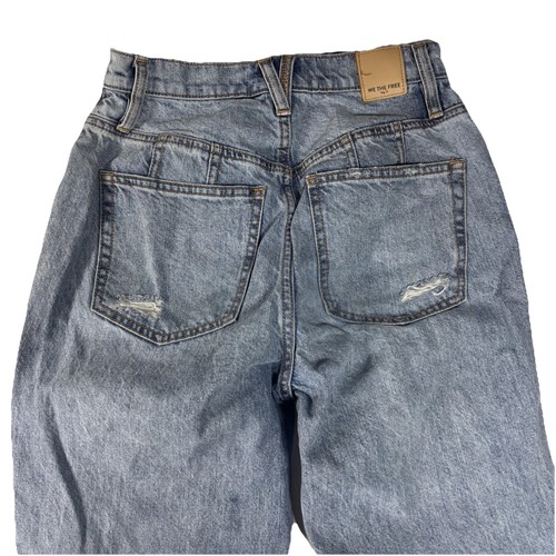 We The Free People Jeans Curvy Distressed Straight Leg Denim Womens Size 26x31 - Picture 6 of 14