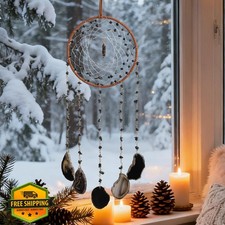 Black Dream Catcher Crystal Sun Catcher, Wall Window Hanging Home Decor Gift