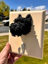 Scottish Terrier 3D J Hook Leash Holder Wall Mount Unique