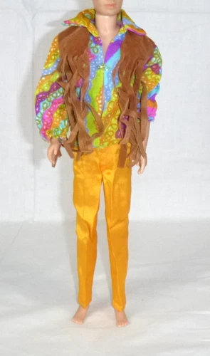 Vtg 1971-72 Mattel Live Action Ken MOD Outfit Fringed Vest Pants Shirt Groovy!