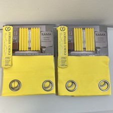 New 2pk Yellow Blackout Curtain Panels Grommet 54x84 Noise Reducing Drapes Decor