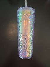 Starbucks Diamond Prism Holiday 2023 Cold Cup Venti Tumbler 24 Oz White NEW