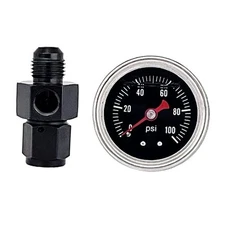 Fuel Pressure Gauge with 6AN Fuel Pressure Take Off Fitting, 0 6AN-100PSI